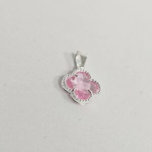 Colgante trébol cristal rosado