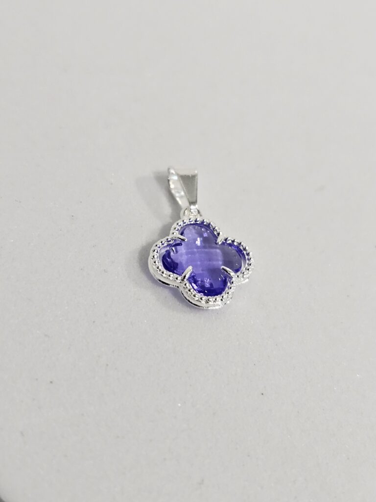 Colgante trébol cristal morado