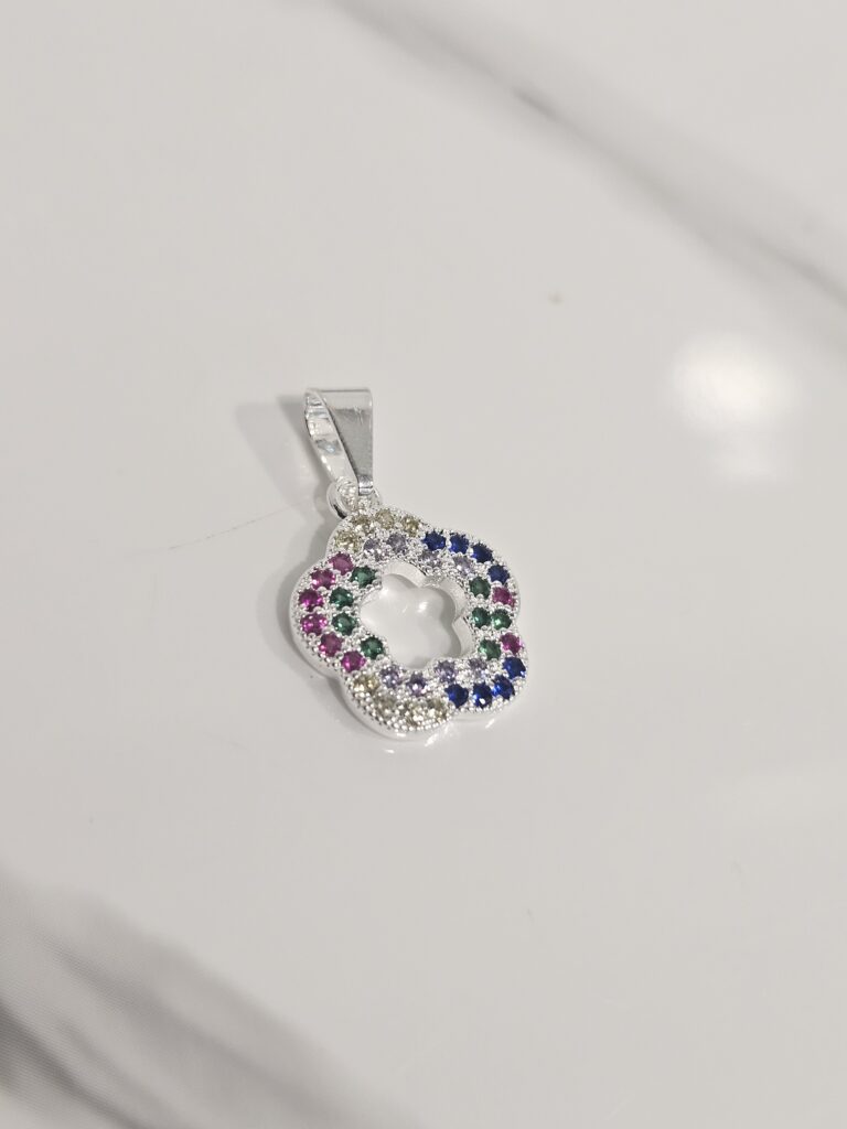 Colgante flor con microcircones multicolor