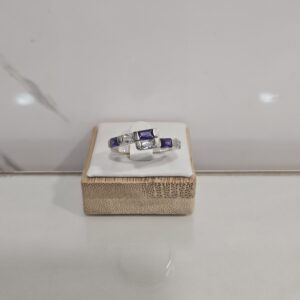 Anillo circones rectangulares bicolor