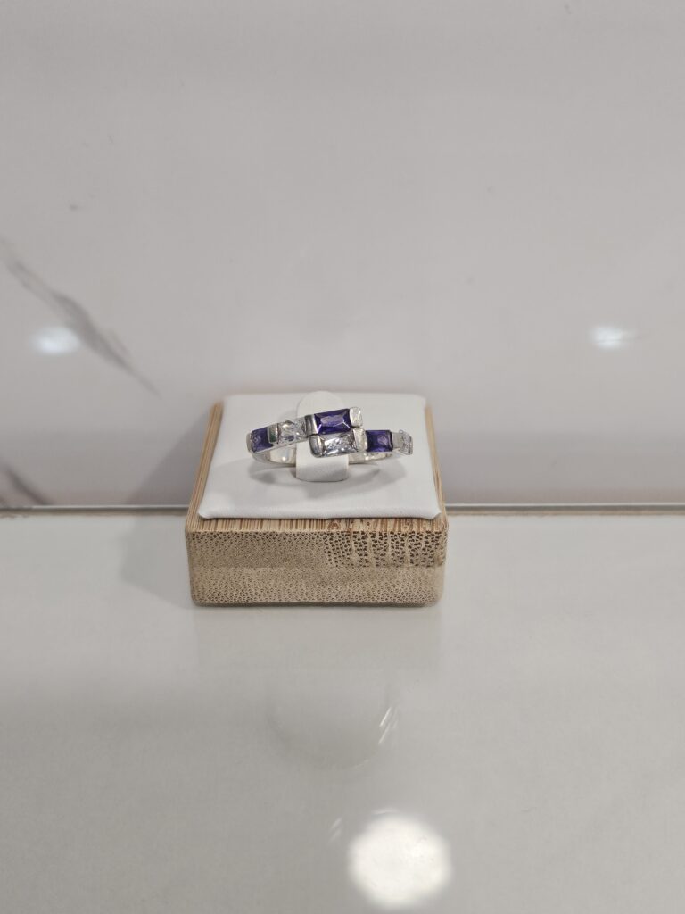 Anillo circones rectangulares bicolor
