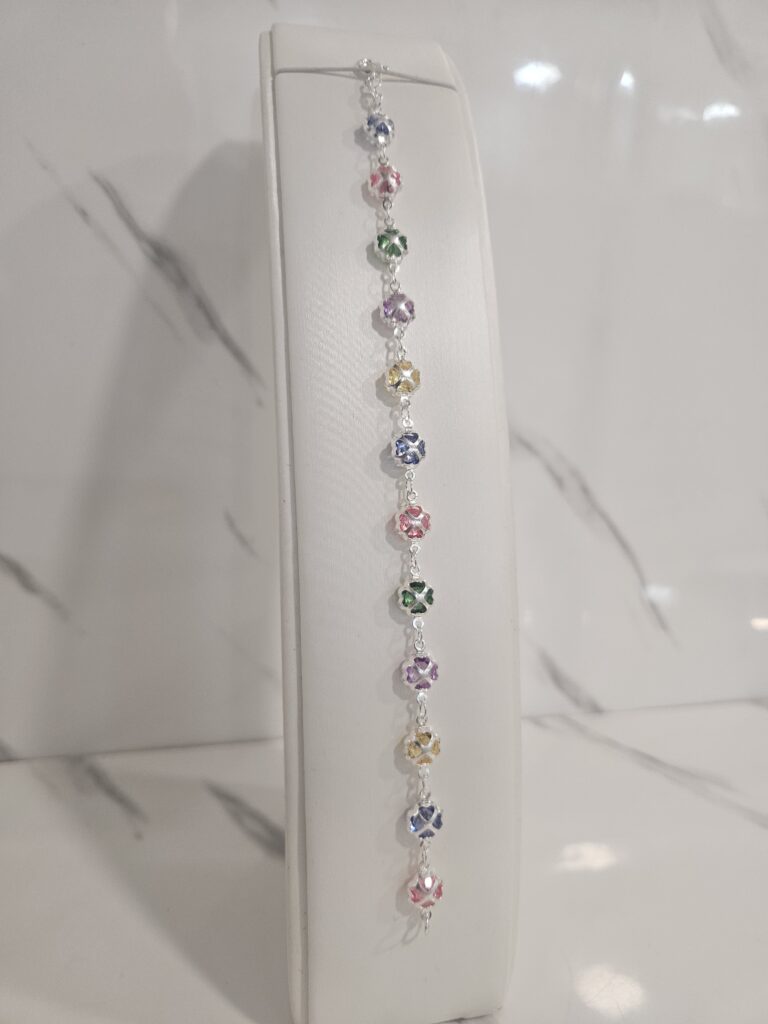 Pulsera flores circones multicolores