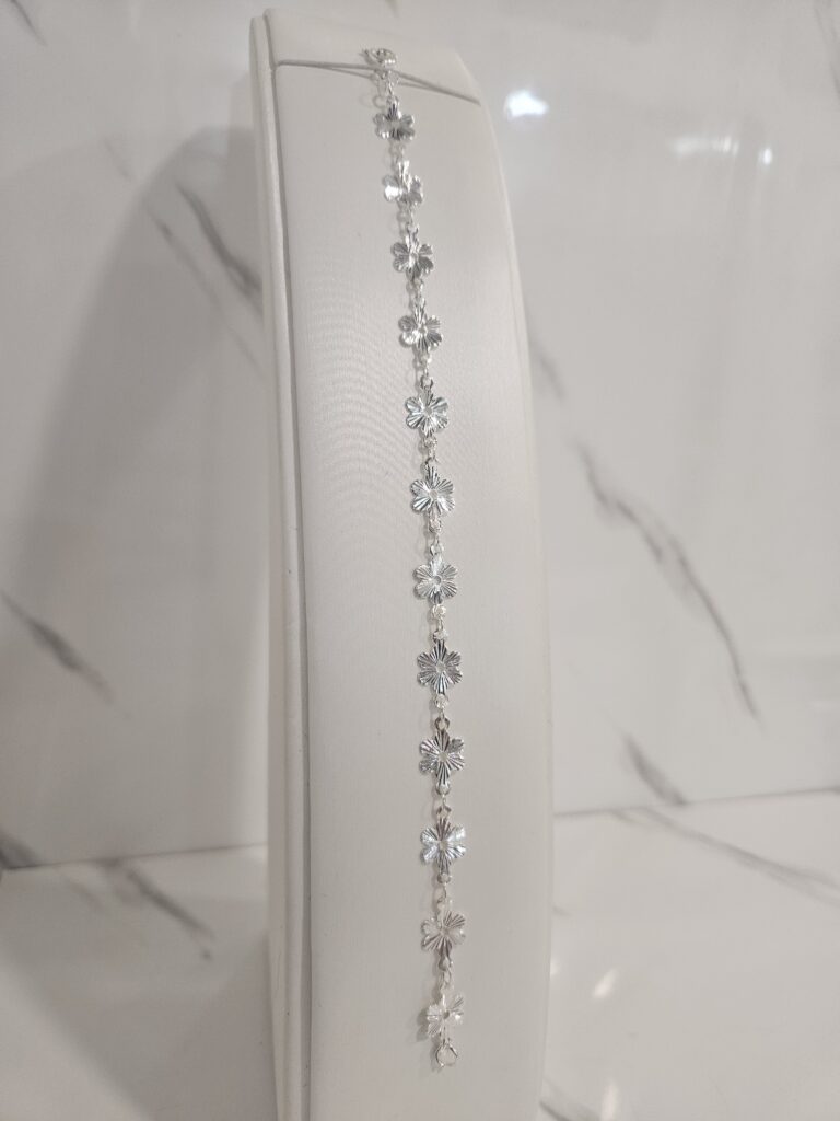 Pulsera flores satinadas