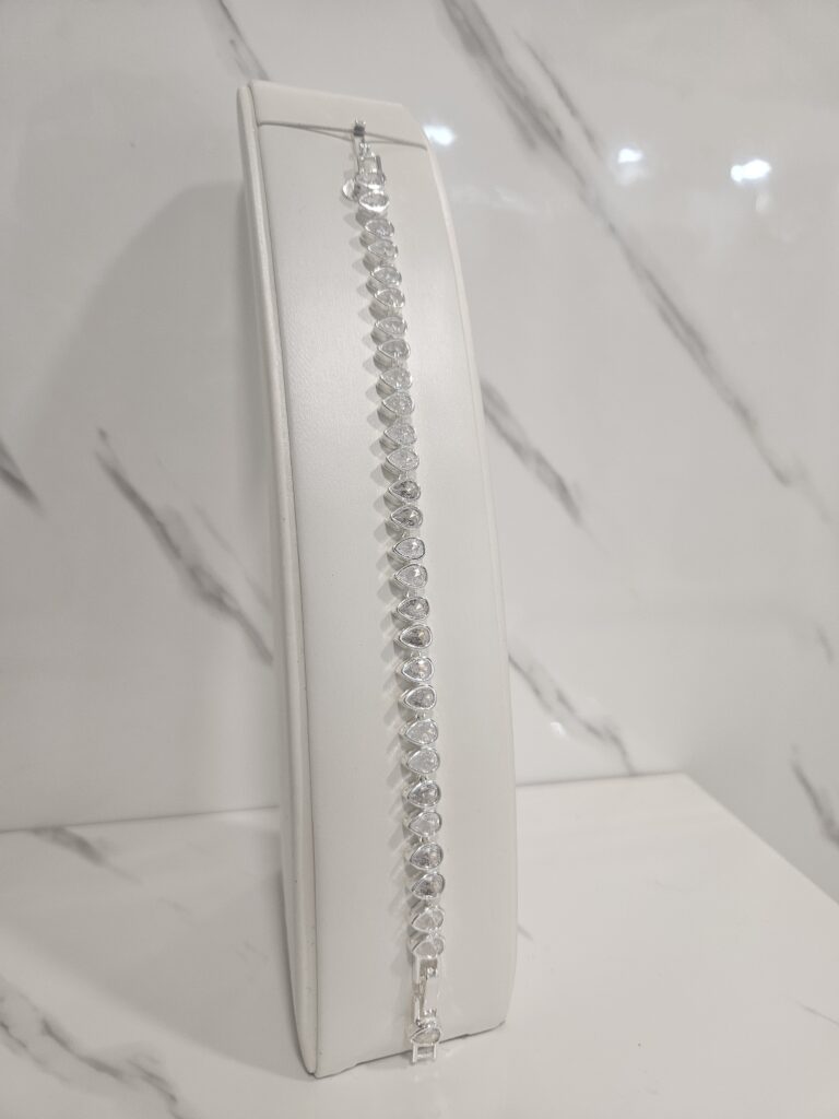 Pulsera tennis con gota circon natural