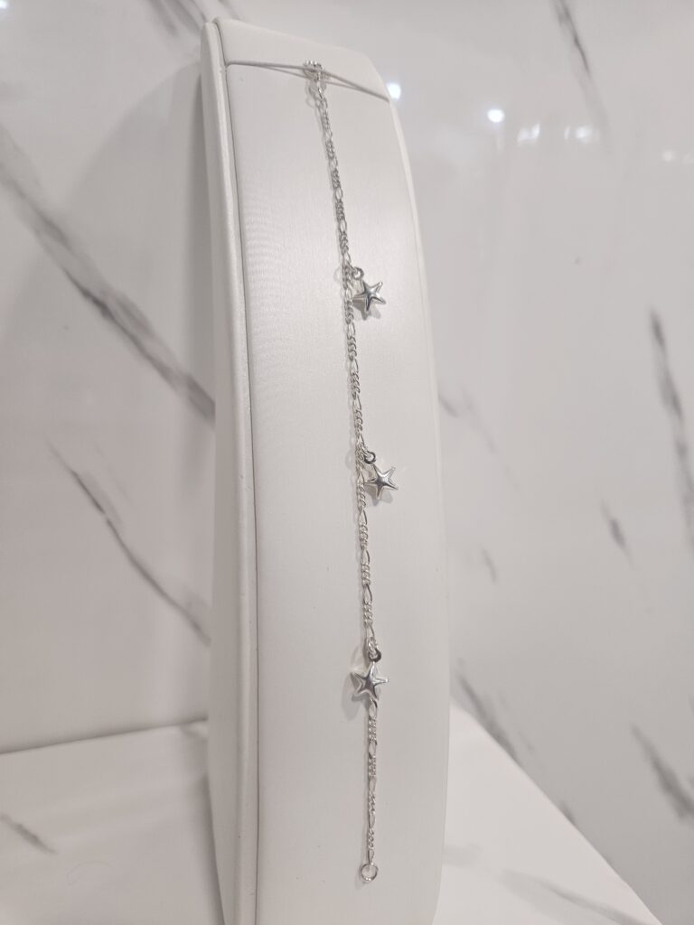Pulsera figaro con media estrellas inflada