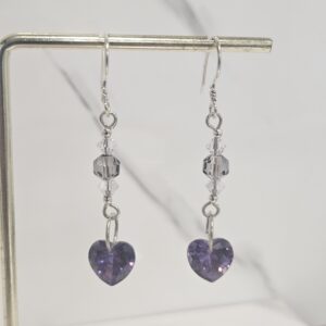 Aro colgante con corazón cristal austiaco