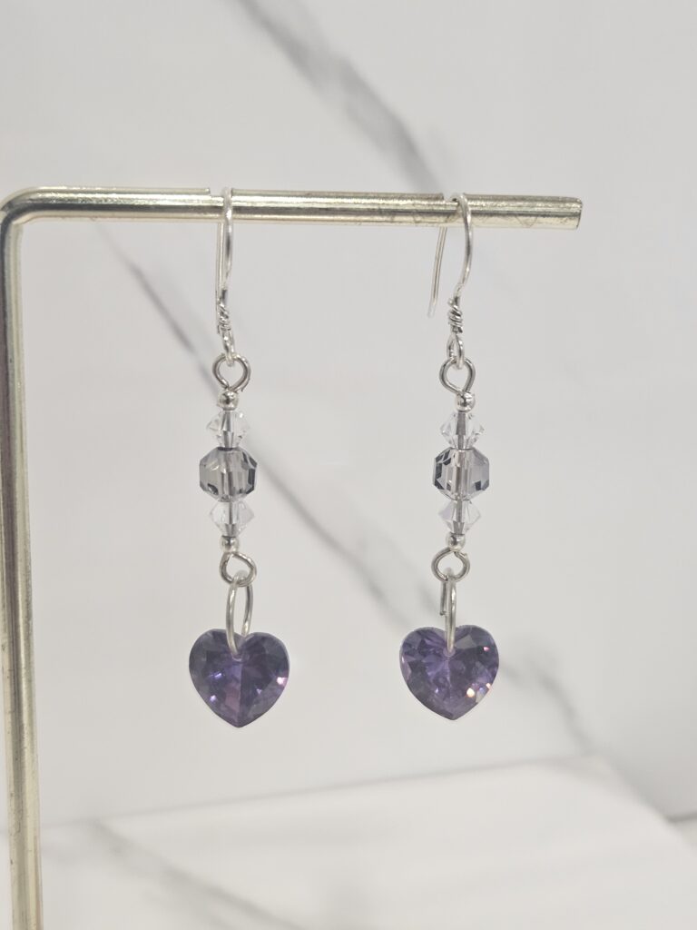 Aro colgante con corazón cristal austiaco