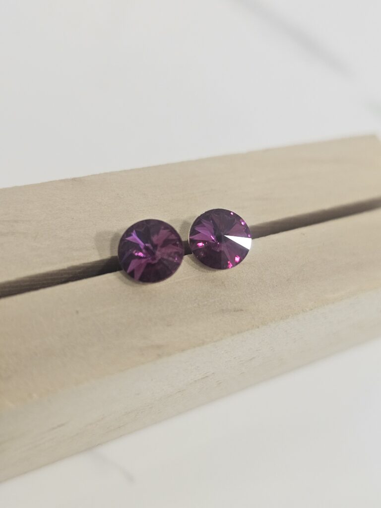Aro pegado cristal austriaco fucsia