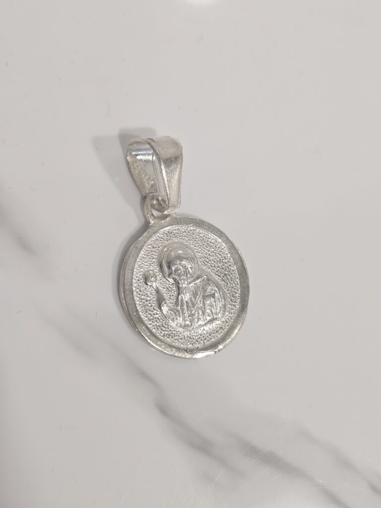 Colgante medalla padre pio redonda