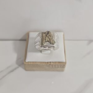 Anillo sello caballo enchapado en oro14k