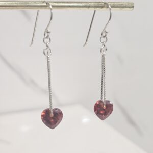 Aro colgante corazon austriaco rojo con cadena