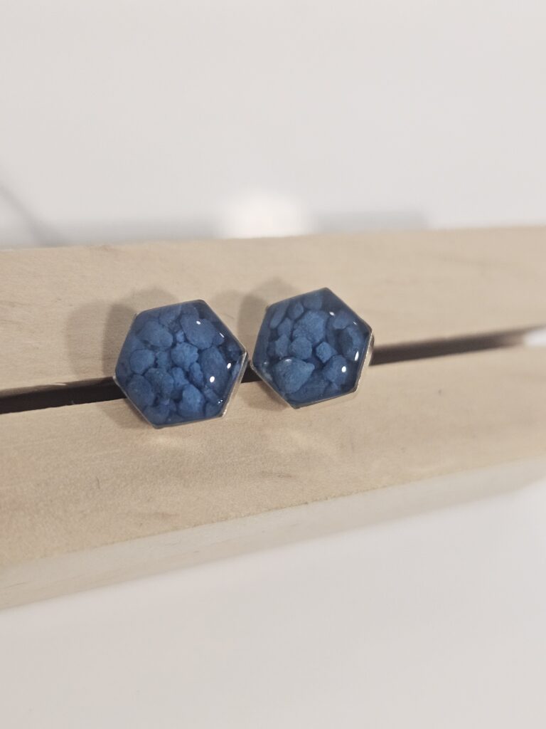 Aro pegado hexágono azul