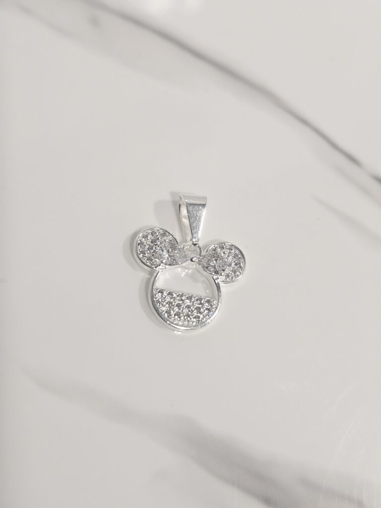 Colgante Minnie con microcircones transparentes