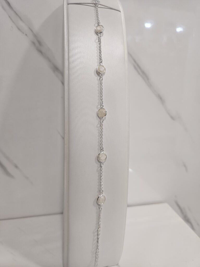 Pulsera c?rculos cristal blanco