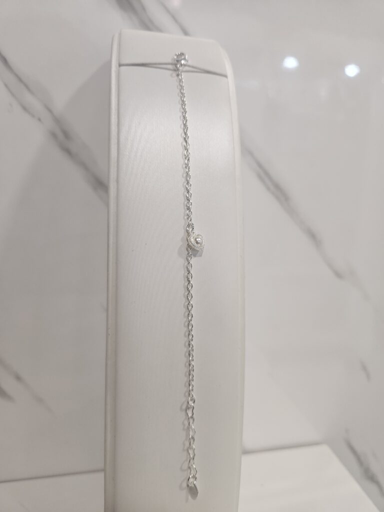 Pulsera con corazon colgante y alargue